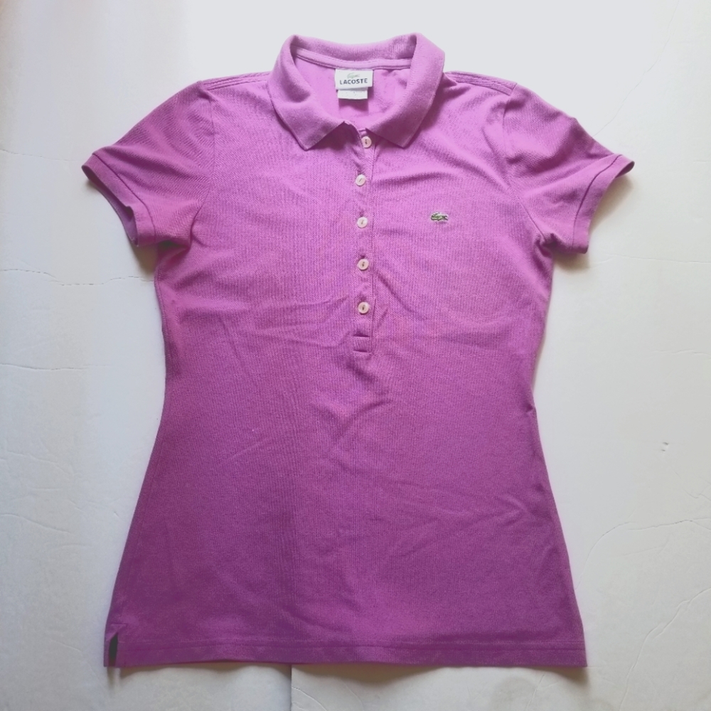 Lacoste Women's Polo Shirt Lilac Size 38